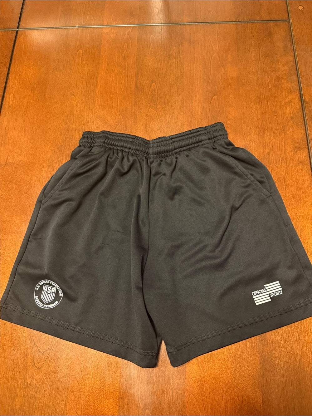 Men's Black Athletic Shorts with Elastic Waist and Pockets